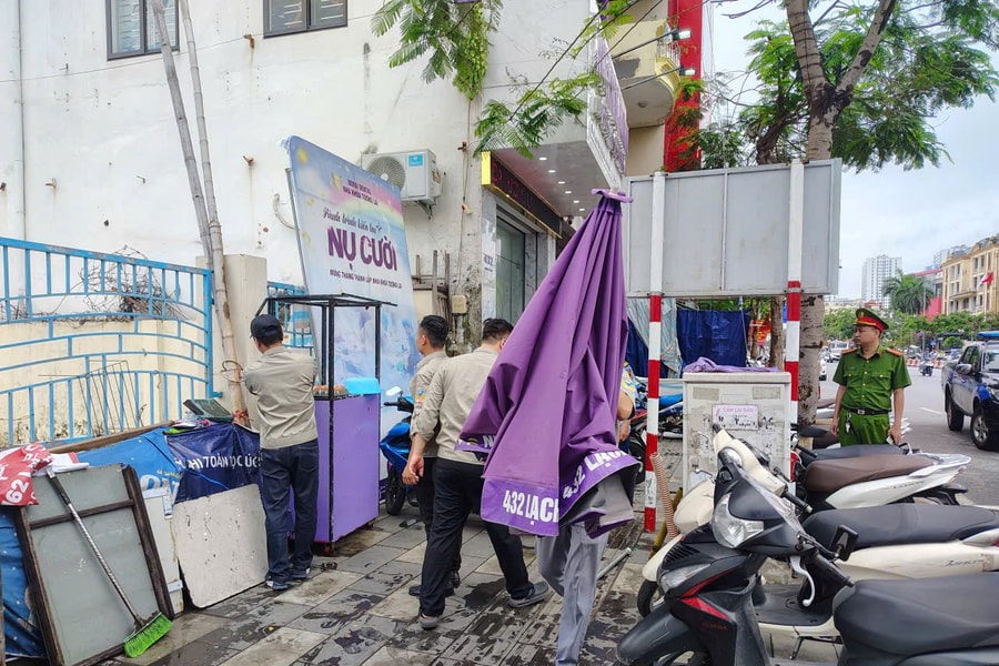 Phường Gia Viên phạt nguội việc lấn chiếm vỉa hè