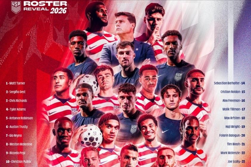Đội tuyển Mỹ chốt danh sách cầu thủ dự World Cup 2026