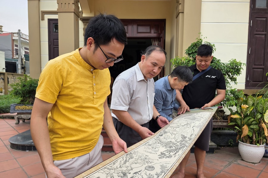 Phục dựng thành công mộc bản bức tranh 'Trúc Lâm đại sĩ xuất sơn đồ'