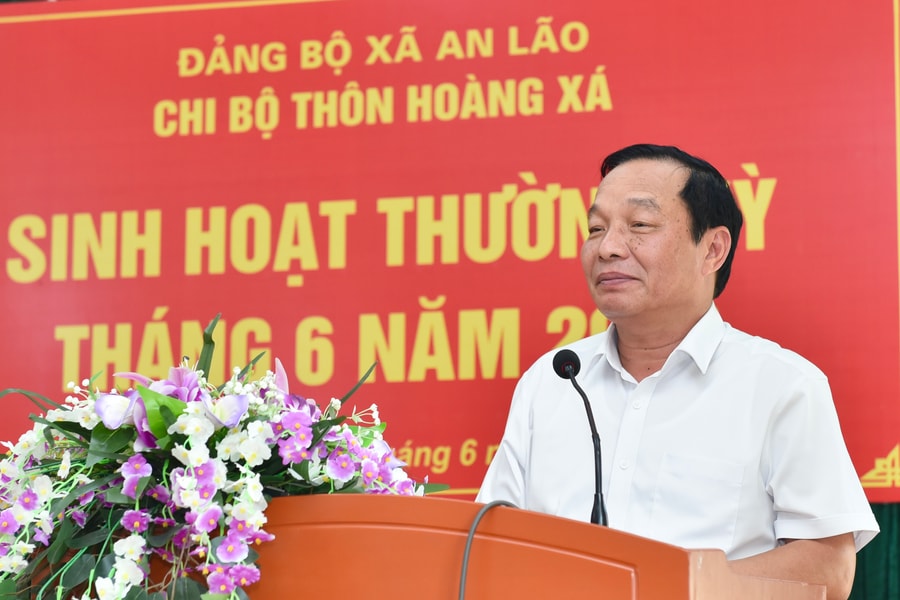Chủ tịch HĐND thành phố Lê Văn Hiệu dự sinh hoạt Chi bộ thôn Hoàng Xá, xã An Lão