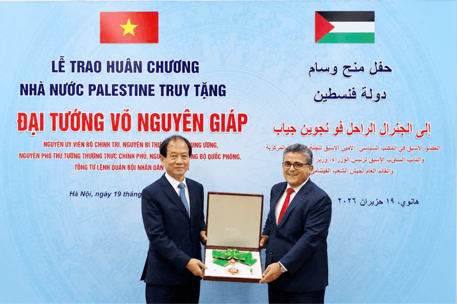 Lễ trao Huân chương của Nhà nước Palestine truy tặng Đại tướng Võ Nguyên Giáp