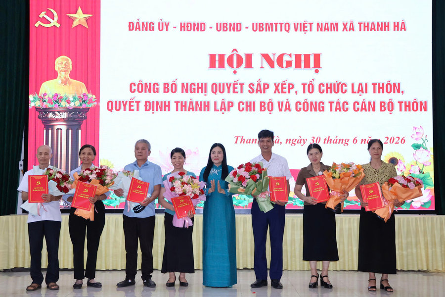 Xã Thanh Hà chỉ định chi ủy ở các thôn mới sắp xếp