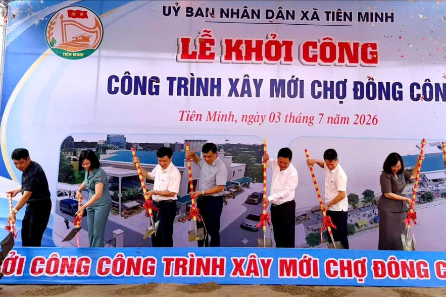 Khởi công chợ Đông Côn hơn 11 tỷ đồng tại xã Tiên Minh