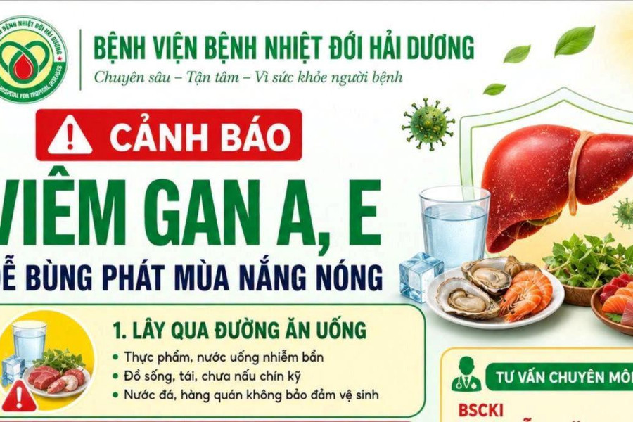 Chủ động phòng bệnh viêm gan A, viêm gan E trong mùa hè