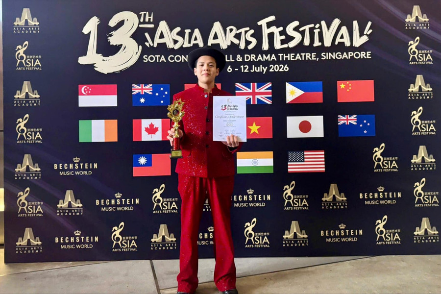 Hành trình đến huy chương vàng Asia Arts Festival 2026 của nam sinh Hải Phòng