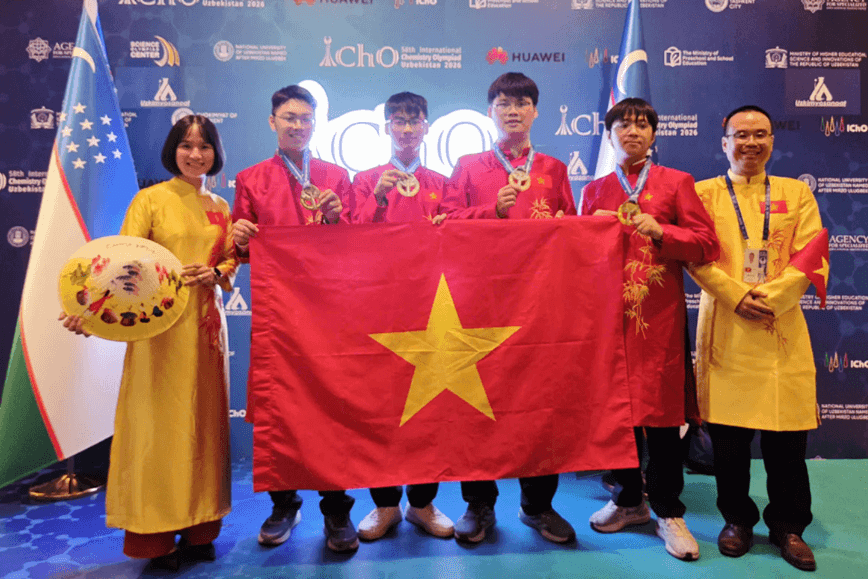 Việt Nam giành 4 huy chương vàng Olympic Hóa học quốc tế 2026