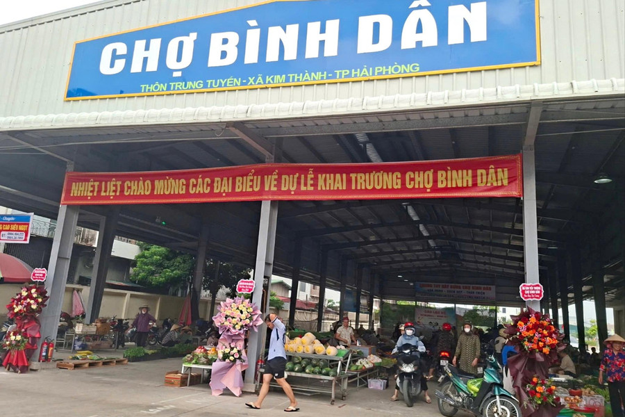 Xã Kim Thành đưa chợ Bình Dân vào hoạt động