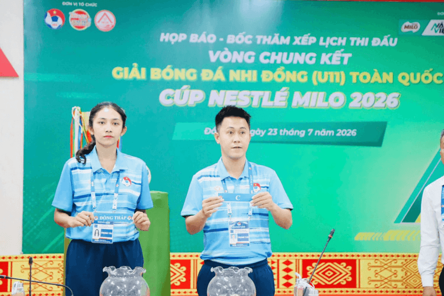 Bốc thăm và xếp lịch thi đấu vòng chung kết Giải bóng đá Nhi đồng Toàn quốc Cúp Nestlé MILO 2026