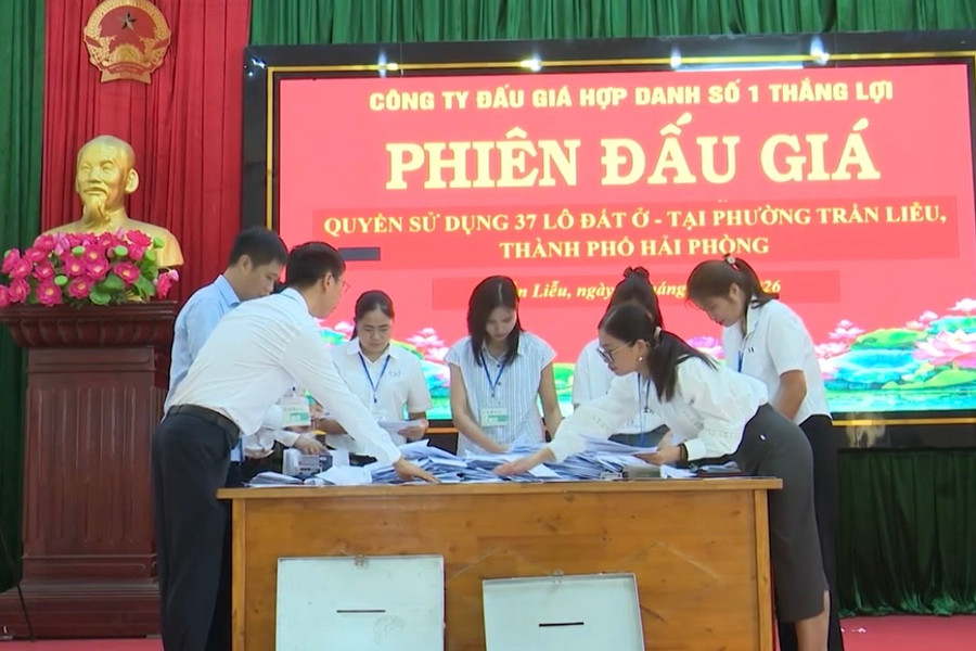 Phường Trần Liễu đấu giá thành công 62 lô đất