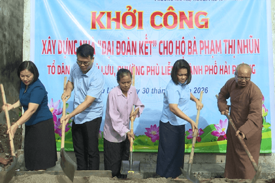 Phù Liễn khởi công xây 2 nhà 'Đại đoàn kết' cho hộ cận nghèo