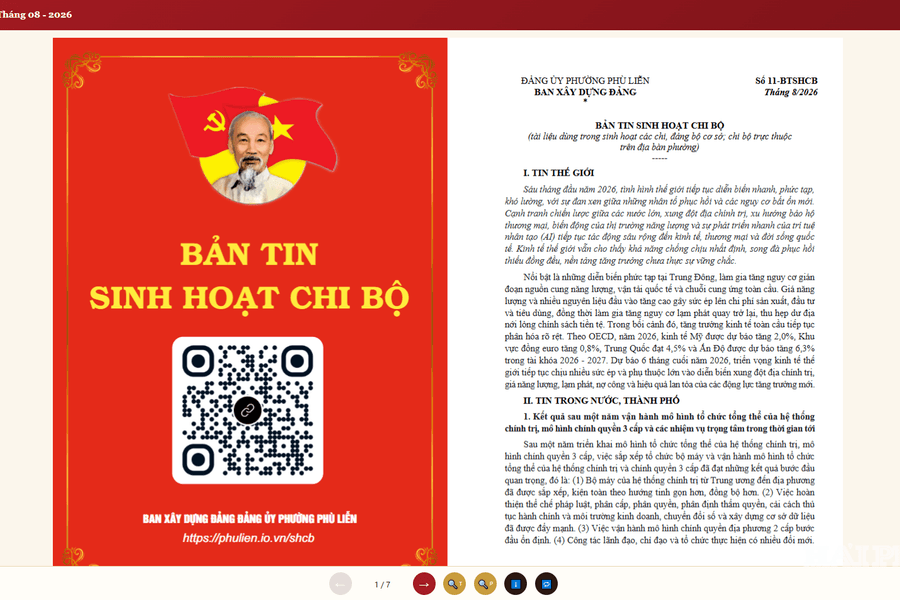 Phường Phù Liễn đi đầu phát hành Bản tin sinh hoạt chi bộ điện tử