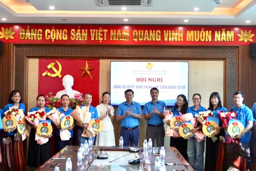Thủy Nguyên thành lập 9 công đoàn cơ sở, kết nạp 172 đoàn viên
