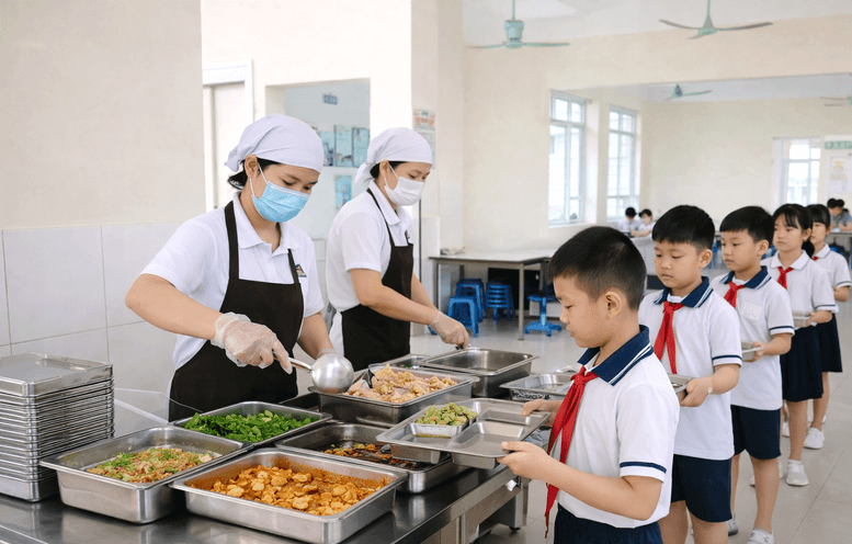 Công khai hình ảnh khay ăn thực tế của học sinh để phụ huynh giám sát