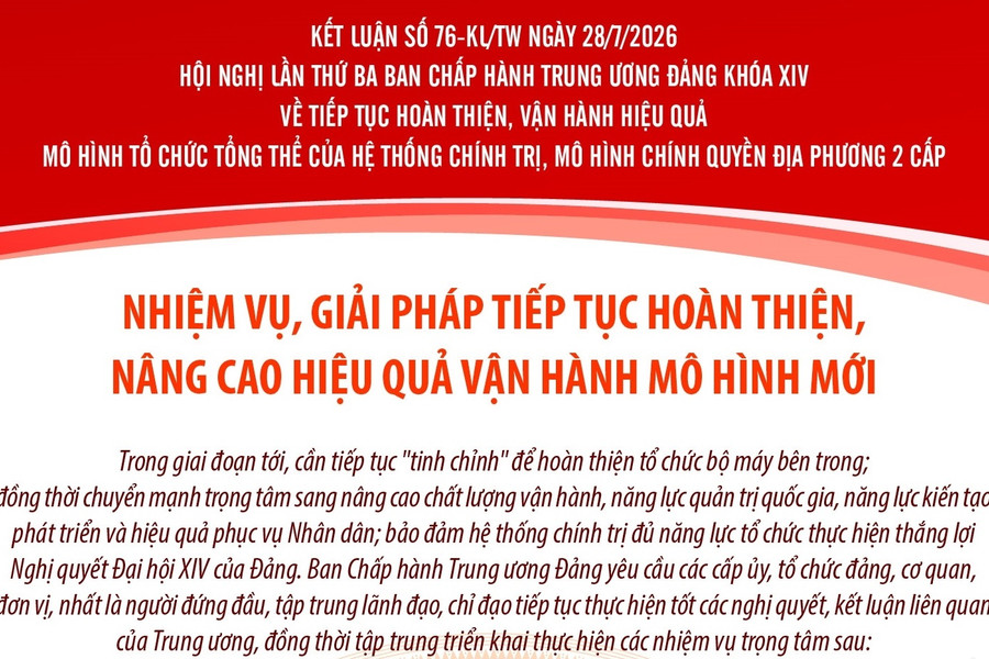 Nhiệm vụ, giải pháp tiếp tục hoàn thiện, nâng cao hiệu quả vận hành mô hình mới