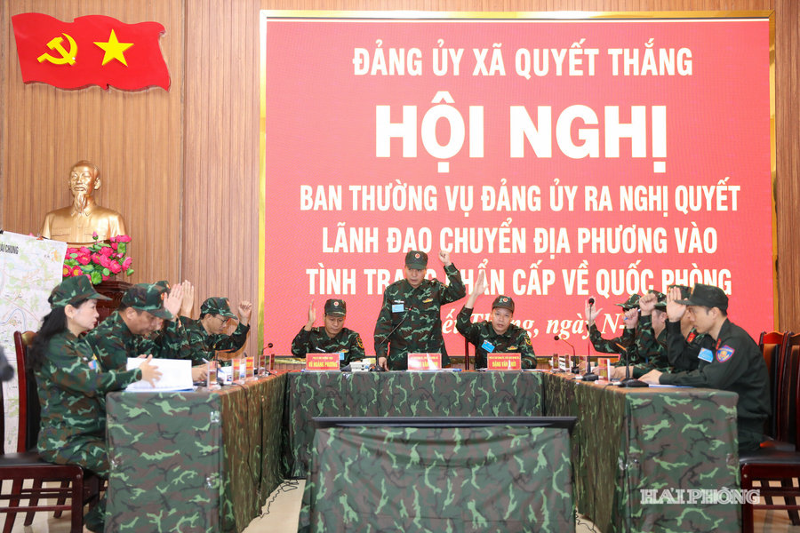 Xã Quyết Thắng diễn tập chiến đấu phòng thủ