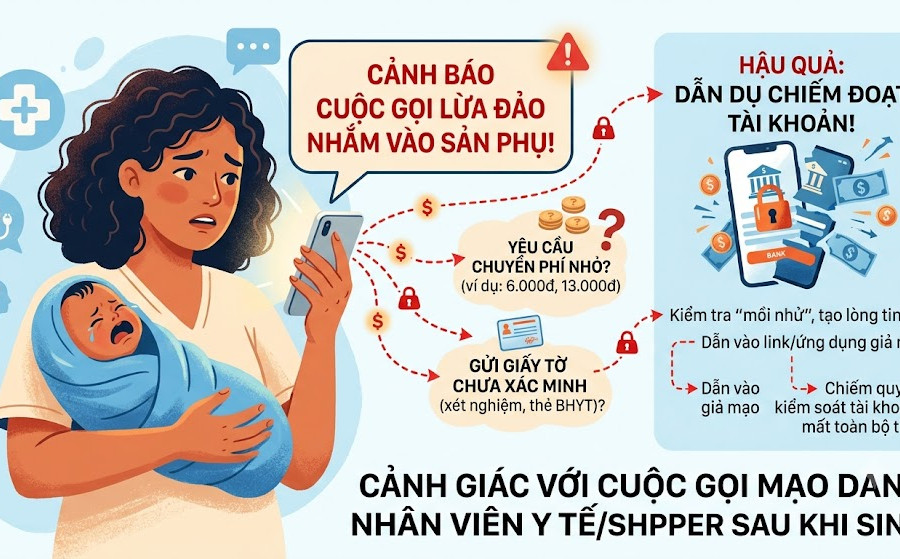 Cảnh giác cuộc gọi lừa đảo nhắm vào sản phụ