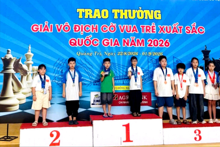 Kỳ thủ nhí Hải Phòng tỏa sáng, giành 6 huy chương quốc gia