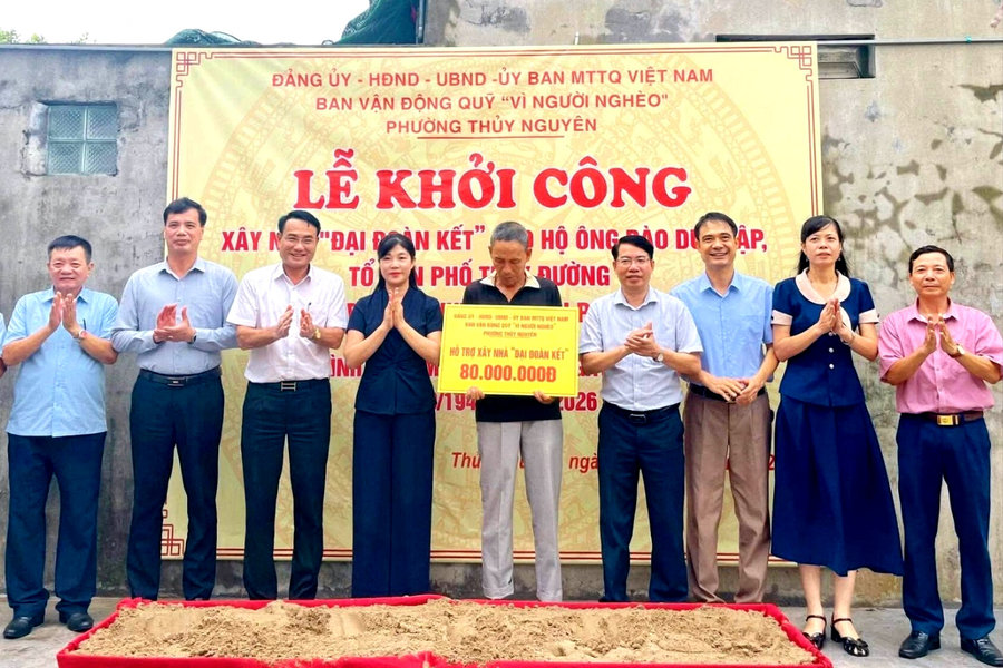 Thủy Nguyên khởi công nhà 'Đại đoàn kết' tặng hộ cận nghèo