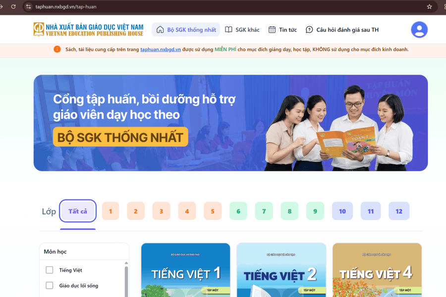 Hướng dẫn cách sử dụng sách giáo khoa điện tử miễn phí
